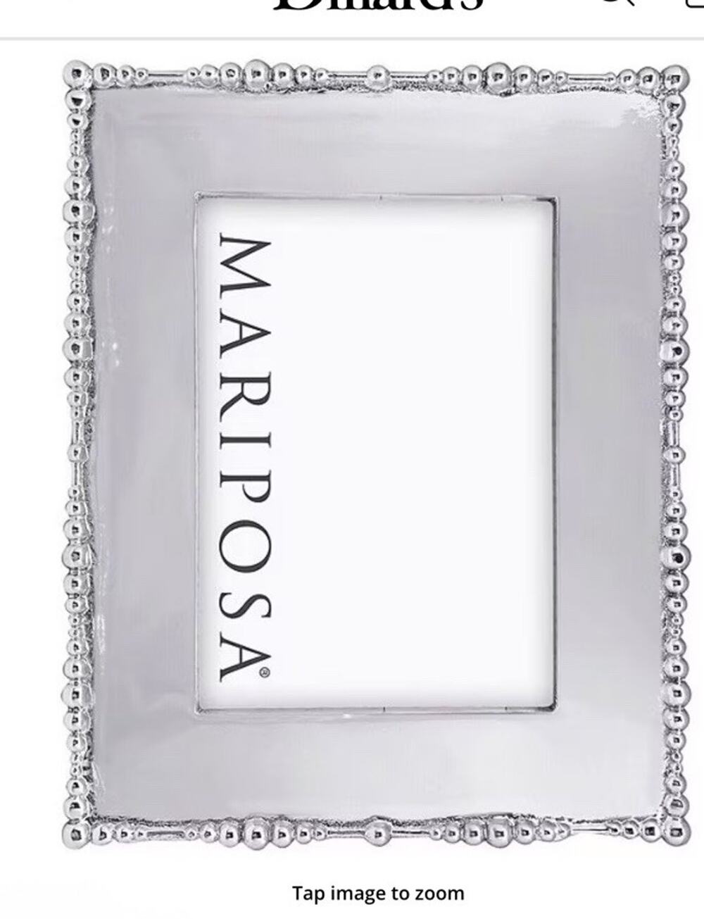 Mariposa Pearl Drop Collection Frame For 4 X 6" Photo NEW $98